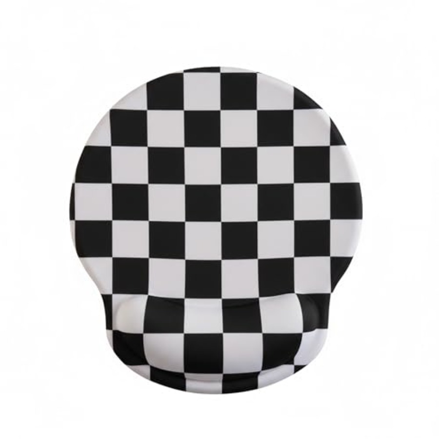 Laptop Accessories For Wrist Support - White Checkered Mouse Pad with Gel