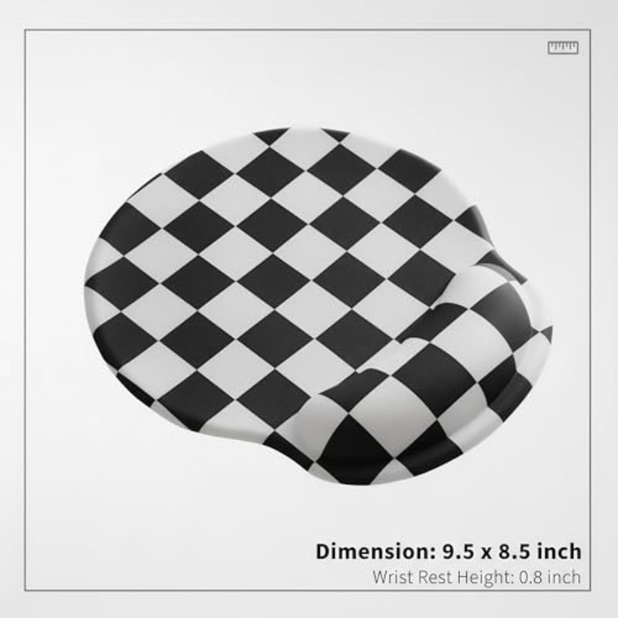 White Checkered Mouse Pad with - Laptop Accessories For Wrist Support บทวิจารณ์และราคา
