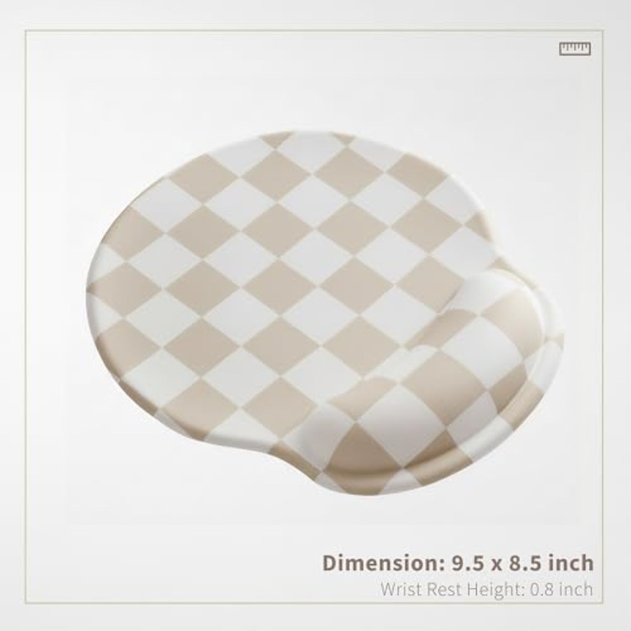 White Checkered Mouse Pad with - Laptop Accessories For Wrist Support บทวิจารณ์และราคา