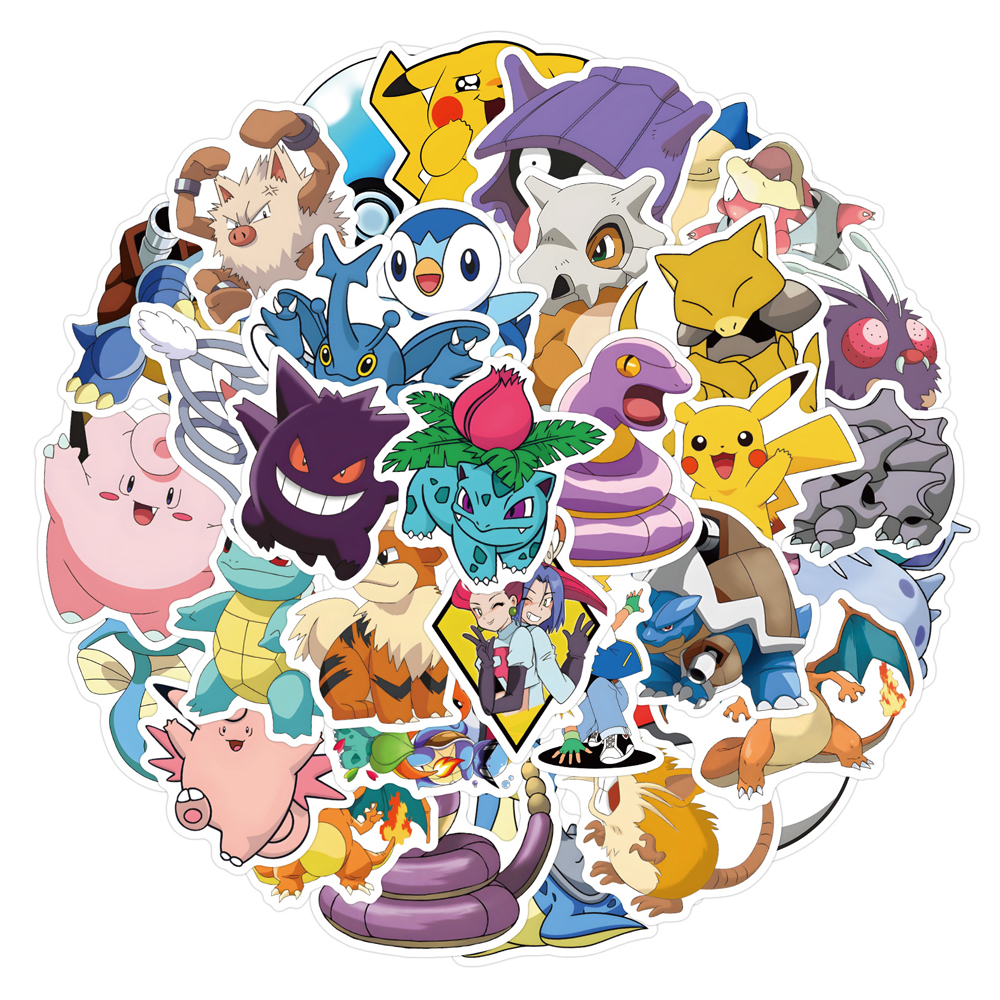 50/60pcs Cute Cartoon Anime Po - Laptop Accessories Toys บทวิจารณ์และราคา